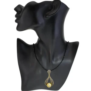 Pendants*Alex Soldier Gold Twist Pendant With Golden Pearl & Diamonds