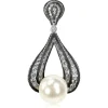 Pendants*Alex Soldier Gold Twist Pendant With Pearl & White Diamonds