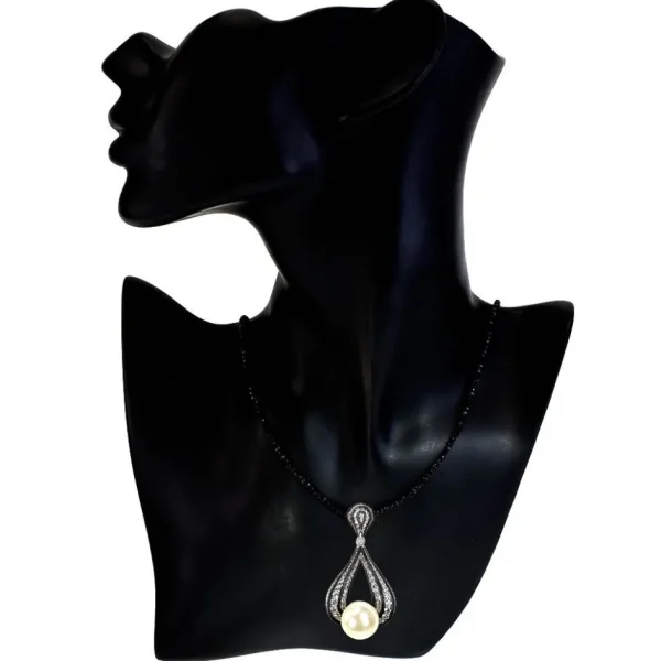 Pendants*Alex Soldier Gold Twist Pendant With Pearl & White Diamonds