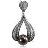 Pendants*Alex Soldier Gold Twist Pendant With Tahitian Pearl & Diamonds