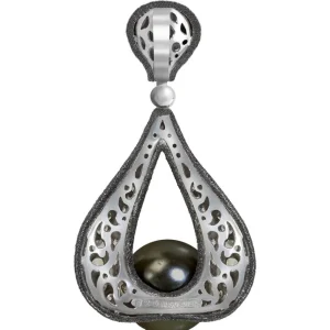 Pendants*Alex Soldier Gold Twist Pendant With Tahitian Pearl & Diamonds