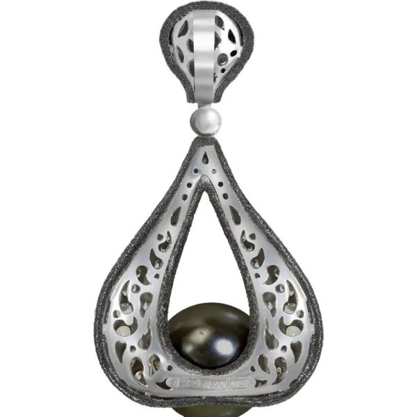 Pendants*Alex Soldier Gold Twist Pendant With Tahitian Pearl & Diamonds