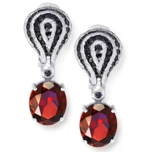 Stud Earrings*Alex Soldier Gold Twist Petite Earrings with Garnet & Black Spinel