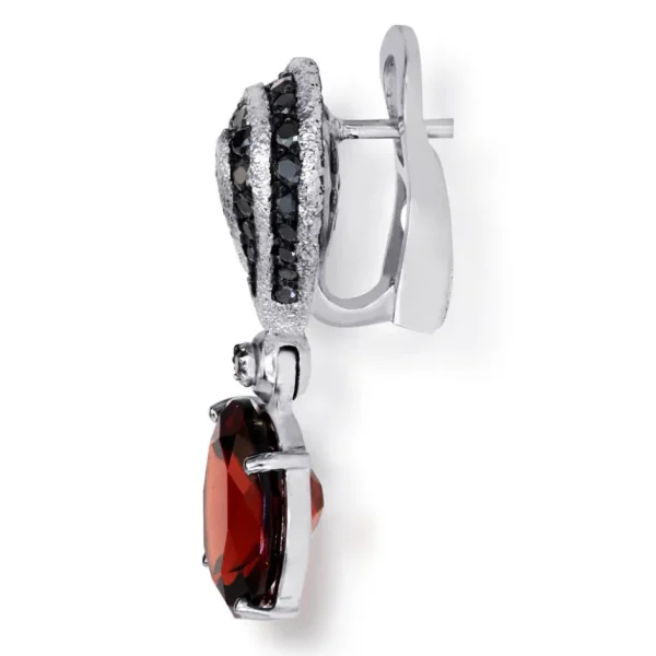 Stud Earrings*Alex Soldier Gold Twist Petite Earrings with Garnet & Black Spinel