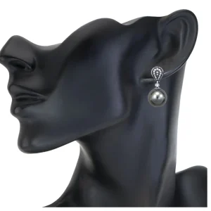 Diamond Jewelry | Stud Earrings*Alex Soldier Gold Twist Petite Earrings With Tahitian Pearls & Diamonds