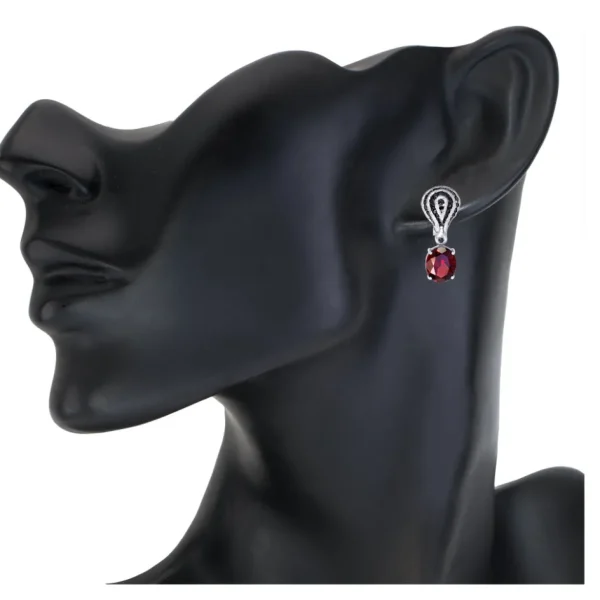 Stud Earrings*Alex Soldier Gold Twist Petite Earrings with Garnet & Black Spinel