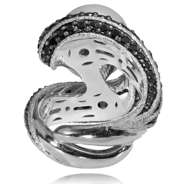 Designer Rings | Pearl Rings*Alex Soldier Gold Twist Ring With Freshwater Pearl & Diamonds
