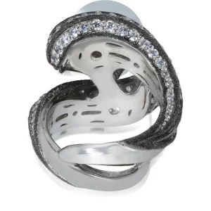 Designer Rings | Pearl Rings*Alex Soldier Gold Twist Ring With Pearl & White Diamonds