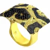 Diamond Jewelry | Designer Rings*Alex Soldier Gold Volna Ring with Black Diamonds
