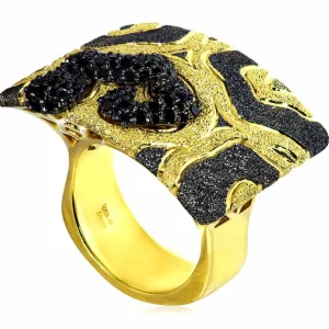 Diamond Jewelry | Designer Rings*Alex Soldier Gold Volna Ring with Black Diamonds