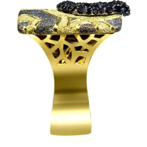 Diamond Jewelry | Designer Rings*Alex Soldier Gold Volna Ring with Black Diamonds