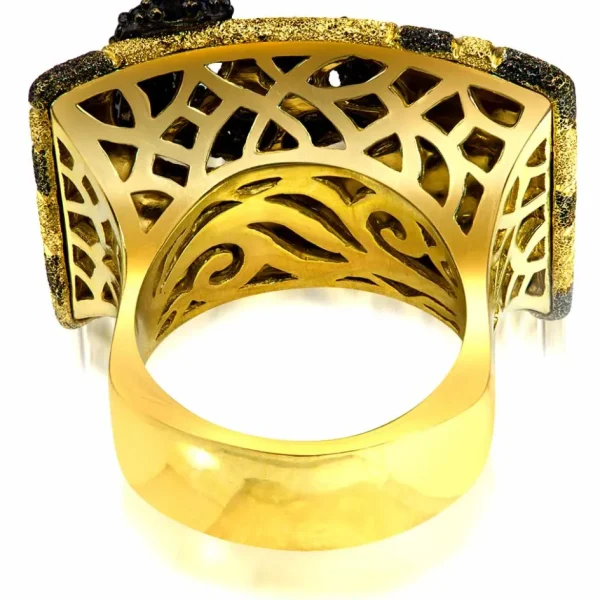 Diamond Jewelry | Designer Rings*Alex Soldier Gold Volna Ring with Black Diamonds