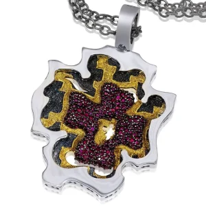 For Men | Pendants*Alex Soldier Grand Cross Pendant/Necklace with Rubies
