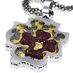 For Men | Pendants*Alex Soldier Grand Cross Pendant/Necklace with Rubies