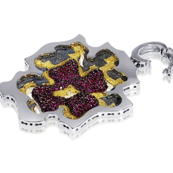 For Men | Pendants*Alex Soldier Grand Cross Pendant/Necklace with Rubies