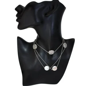 Pearl Necklaces*Alex Soldier 14 Karat White Gold Moneta Necklace with Coin Pearls