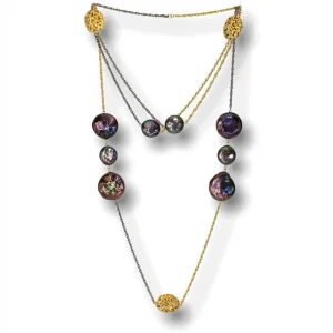 Pearl Necklaces*Alex Soldier 14 Karat Yellow Gold Moneta Necklace with Coin Pearl