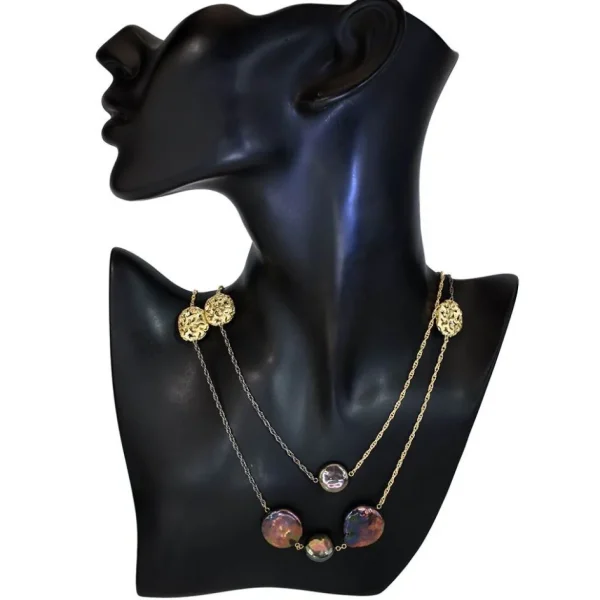 Pearl Necklaces*Alex Soldier 14 Karat Yellow Gold Moneta Necklace with Coin Pearl
