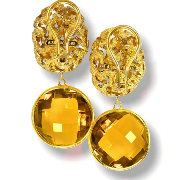 Stud Earrings*Alex Soldier 14 Karat Yellow Gold Moneta Earrings