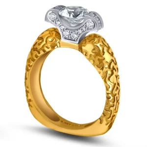 Bold & Vintage Inspired | Solitaire*Alex Soldier Lily Diamond Gala Texture Engagement Ring