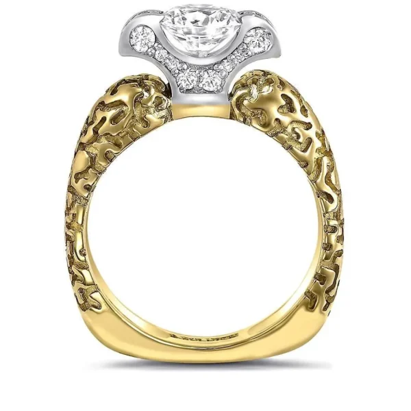 Bold & Vintage Inspired | Solitaire*Alex Soldier Lily Diamond Gala Texture Engagement Ring