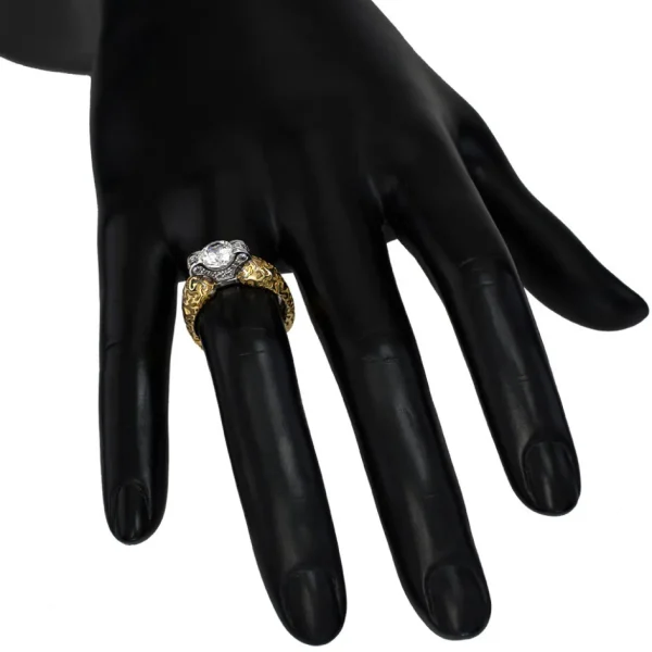 Bold & Vintage Inspired | Solitaire*Alex Soldier Lily Diamond Gala Texture Engagement Ring