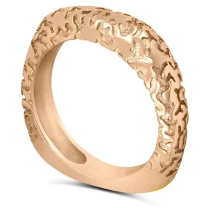 Bold & Vintage Inspired | Solid Gold Or Platinum Bands*Alex Soldier Lily Gala Texture Wedding Band