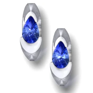 Stud Earrings*Alex Soldier Passion Tanzanite White Gold Stud Earrings