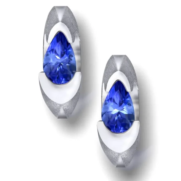 Stud Earrings*Alex Soldier Passion Tanzanite White Gold Stud Earrings