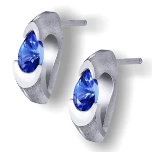 Stud Earrings*Alex Soldier Passion Tanzanite White Gold Stud Earrings