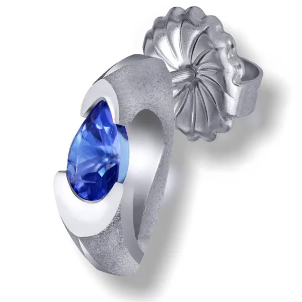 Stud Earrings*Alex Soldier Passion Tanzanite White Gold Stud Earrings