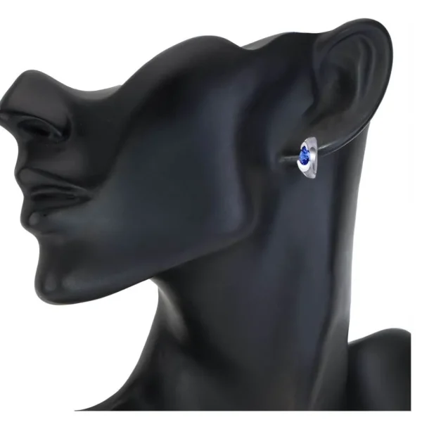 Stud Earrings*Alex Soldier Passion Tanzanite White Gold Stud Earrings