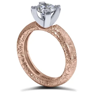 Solitaire | Gold Rings*Alex Soldier Princess Cora Texture Engagement Ring