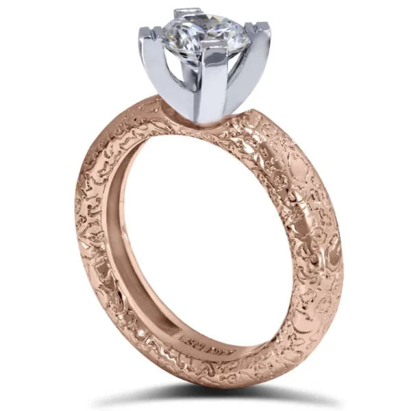 Solitaire | Gold Rings*Alex Soldier Princess Cora Texture Engagement Ring