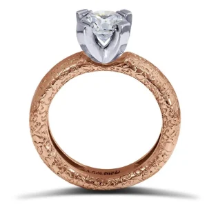 Solitaire | Gold Rings*Alex Soldier Princess Cora Texture Engagement Ring