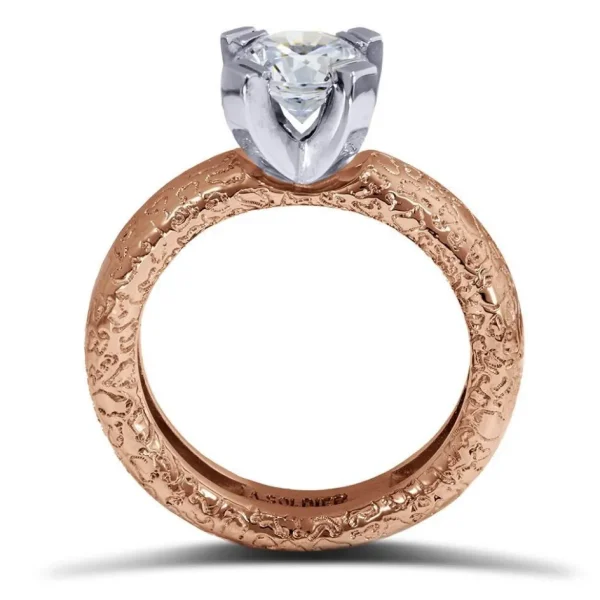 Solitaire | Gold Rings*Alex Soldier Princess Cora Texture Engagement Ring