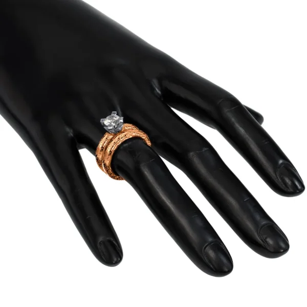 Solitaire | Gold Rings*Alex Soldier Princess Cora Texture Engagement Ring