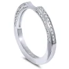 Modern & Elegant*Alex Soldier Princess Diamond Crescent Stackable Wedding Band