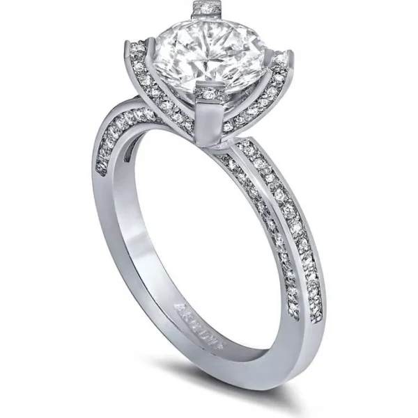 Bold & Vintage Inspired*Alex Soldier Princess Diamond Crescent Engagement Ring