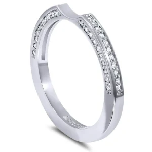 Modern & Elegant*Alex Soldier Princess Diamond Crescent Stackable Wedding Band