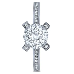 Bold & Vintage Inspired*Alex Soldier Princess Diamond Crescent Engagement Ring