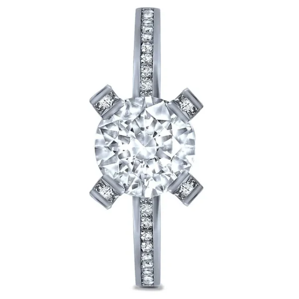 Bold & Vintage Inspired*Alex Soldier Princess Diamond Crescent Engagement Ring