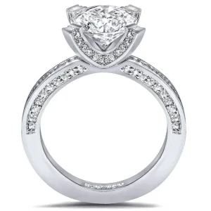 Bold & Vintage Inspired*Alex Soldier Princess Diamond Crescent Engagement Ring