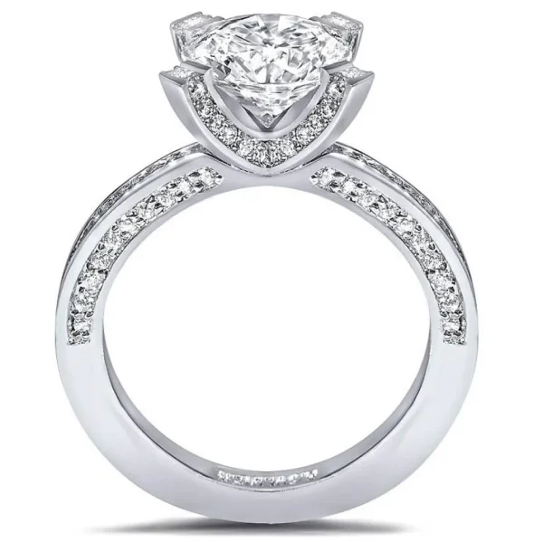 Bold & Vintage Inspired*Alex Soldier Princess Diamond Crescent Engagement Ring