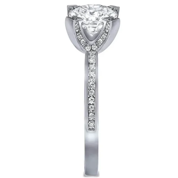 Bold & Vintage Inspired*Alex Soldier Princess Diamond Crescent Engagement Ring
