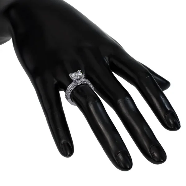 Bold & Vintage Inspired*Alex Soldier Princess Diamond Crescent Engagement Ring