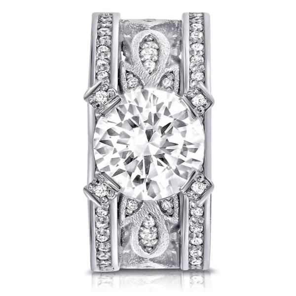 Bold & Vintage Inspired*Alex Soldier Princess Diamond Garden Engagement Ring