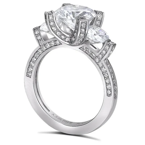 Bold & Vintage Inspired*Alex Soldier Princess Diamond Trinity Engagement Ring