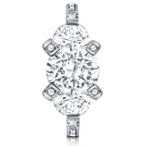 Bold & Vintage Inspired*Alex Soldier Princess Diamond Trinity Engagement Ring