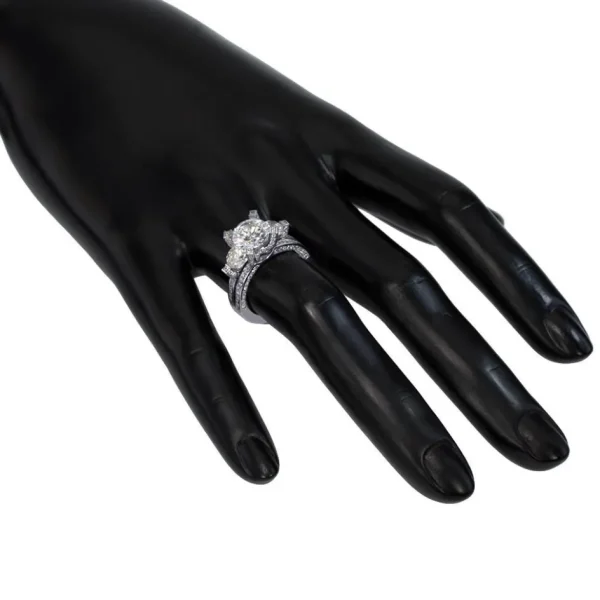 Bold & Vintage Inspired*Alex Soldier Princess Diamond Trinity Engagement Ring